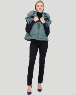 Après-Ski Vest With Detachable Toscana Shearling Lamb Hood Trim