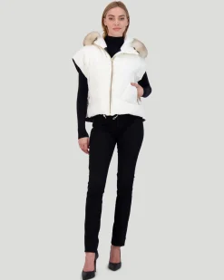 Après-Ski Vest With Detachable Toscana Shearling Lamb Hood Trim