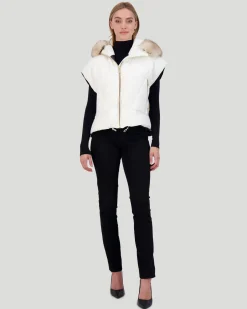 Après-Ski Vest With Detachable Toscana Shearling Lamb Hood Trim