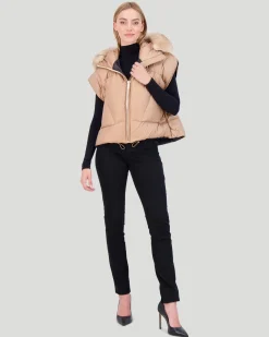 Après-Ski Vest With Detachable Toscana Shearling Lamb Hood Trim