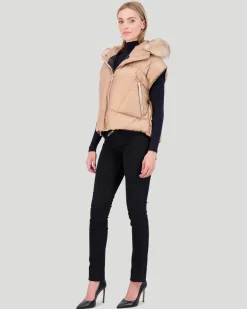 Après-Ski Vest With Detachable Toscana Shearling Lamb Hood Trim