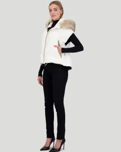 Après-Ski Vest With Detachable Toscana Shearling Lamb Hood Trim