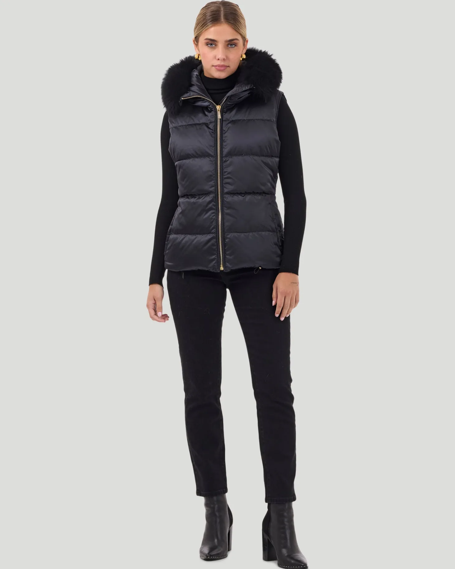 Après-Ski Vest With Detachable Toscana Shearling Lamb Hood Trim