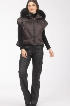 Après-Ski Vest With Detachable Toscana Shearling Lamb Hood Trim