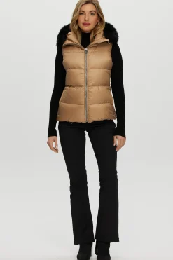 Après-Ski Vest With Detachable Toscana Shearling Lamb Hood Trim