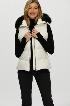 Après-Ski Vest With Detachable Toscana Shearling Lamb Hood Trim