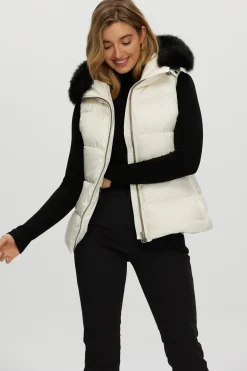 Après-Ski Vest With Detachable Toscana Shearling Lamb Hood Trim