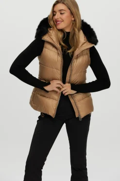 Après-Ski Vest With Detachable Toscana Shearling Lamb Hood Trim