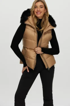 Après-Ski Vest With Detachable Toscana Shearling Lamb Hood Trim