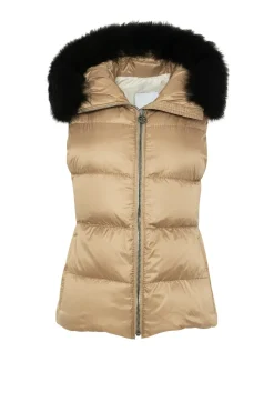 Après-Ski Vest With Detachable Toscana Shearling Lamb Hood Trim