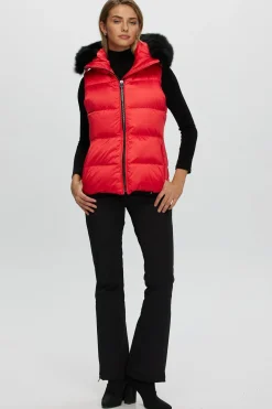 Après-Ski Vest With Detachable Toscana Shearling Lamb Hood Trim