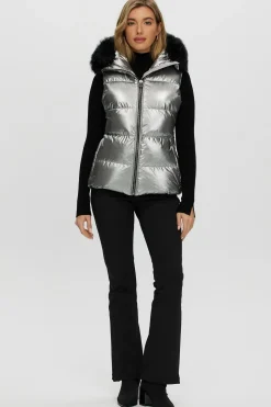 Après-Ski Vest With Detachable Toscana Shearling Lamb Hood Trim