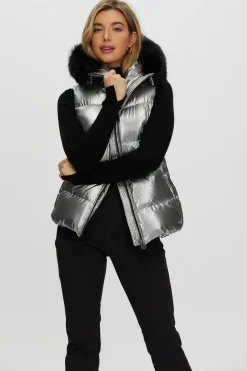 Après-Ski Vest With Detachable Toscana Shearling Lamb Hood Trim