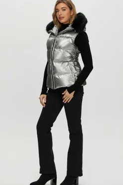 Après-Ski Vest With Detachable Toscana Shearling Lamb Hood Trim