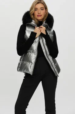 Après-Ski Vest With Detachable Toscana Shearling Lamb Hood Trim