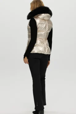 Après-Ski Vest With Detachable Toscana Shearling Lamb Hood Trim