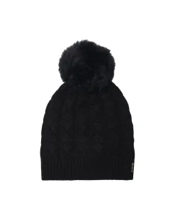 Cable Knit Select Cashmere Hat With Toscana Shearling Lamb Pompom