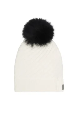 Cable Knit Select Cashmere Hat With Select Lamb Pom