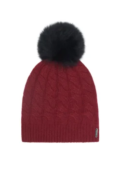 Cashmere Cable Knit Hat With Select Lamb Pompom