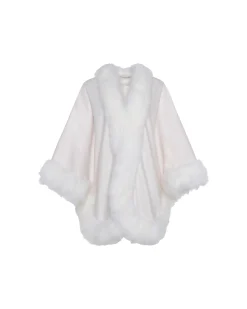 Cashmere Cape With Toscana Shearling Lamb Trim