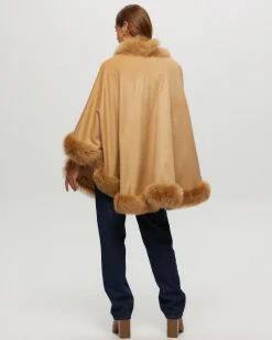Cashmere Cape With Toscana Shearling Lamb Trim