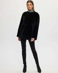 Collarless Select Shearling Lamb Jacket