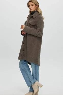 CURLY SHEARLING LAMB SHORT COAT, BELT