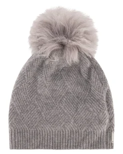 Diamond Select Cashmere Knit Hat With Toscana Shearling Lamb Pompom