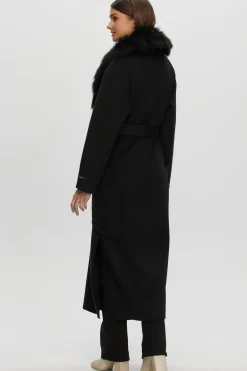 Double Face Loro Piana Cashmere & Wool Coat With Detachable Merinillo Shearling Lamb Collar, Belt