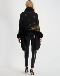 Double Face Select Cashmere Stole With Toscana Shearling Lamb Trim