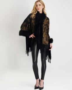 Double Face Select Cashmere Stole With Toscana Shearling Lamb Trim