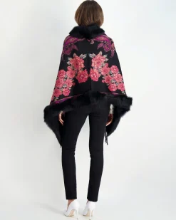 Double Face Select Cashmere Stole With Toscana Shearling Lamb Trim