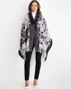 Double Face Select Cashmere Stole With Toscana Shearling Lamb Trim