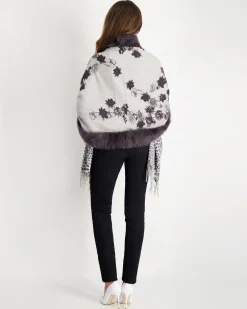 Double Face Select Cashmere Stole With Toscana Shearling Lamb Trim