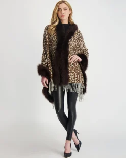 Double Face Select Cashmere Stole With Toscana Shearling Lamb Trim