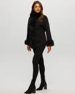 Fabric Jacket With Toscana Lamb Tuxedo And Cuffs