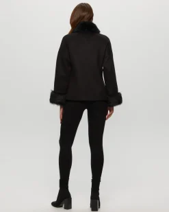 Fabric Jacket With Toscana Lamb Tuxedo And Cuffs