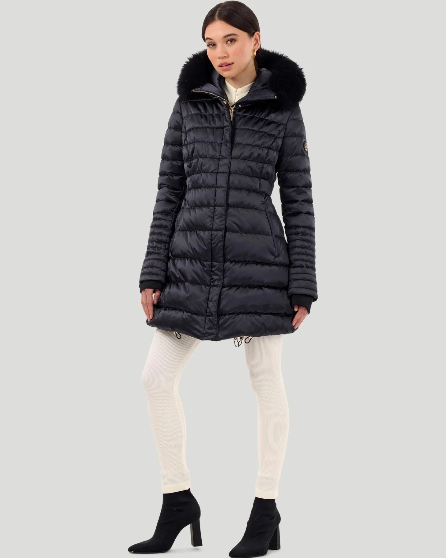 Horizontal Après-Ski Jacket With Detachable Toscana Shearling Lamb Hood Trim