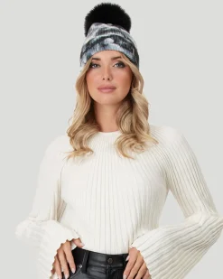 Knit Hat With Toscana Shearling Lamb Pompom