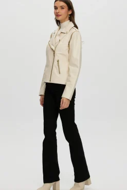 Leather Jacket With Detachable Sleeves