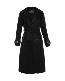 Loro Piana Cashmere & Wool Trench Coat With Leather Trim