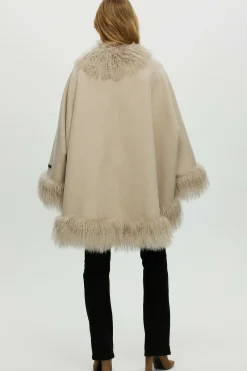 Loro Piana Cashmere & Wool Cape With Select Lamb Trim