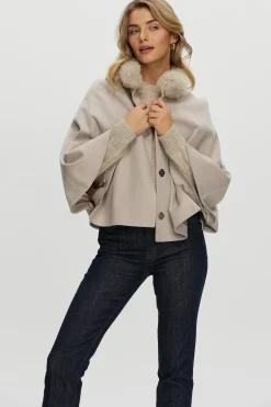 Loro Piana Cashmere Cape With Select Cashmere Goat Collar