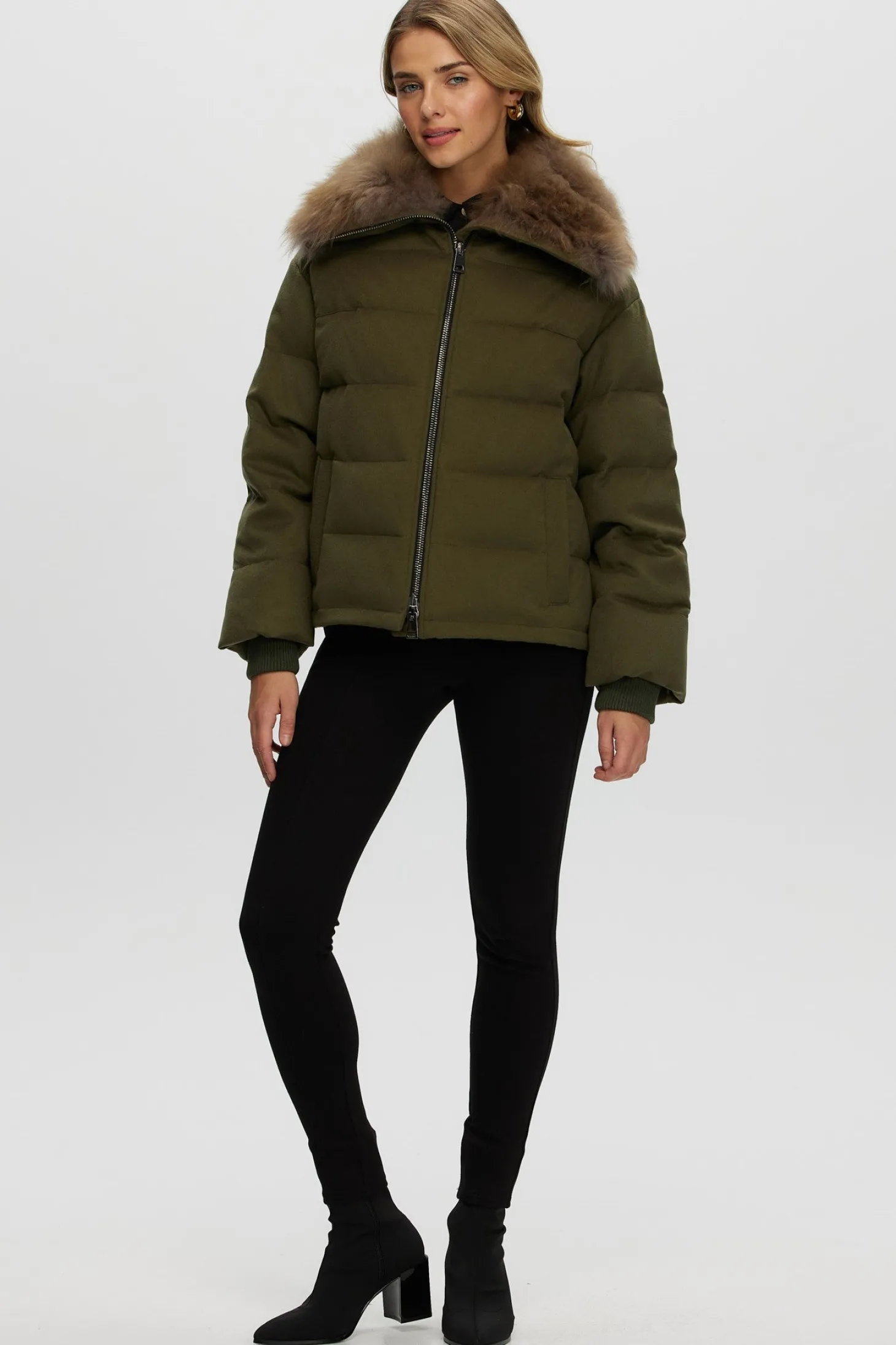 Loro Piana Cashmere Down Jacket With Select Cashmere Goat Collar