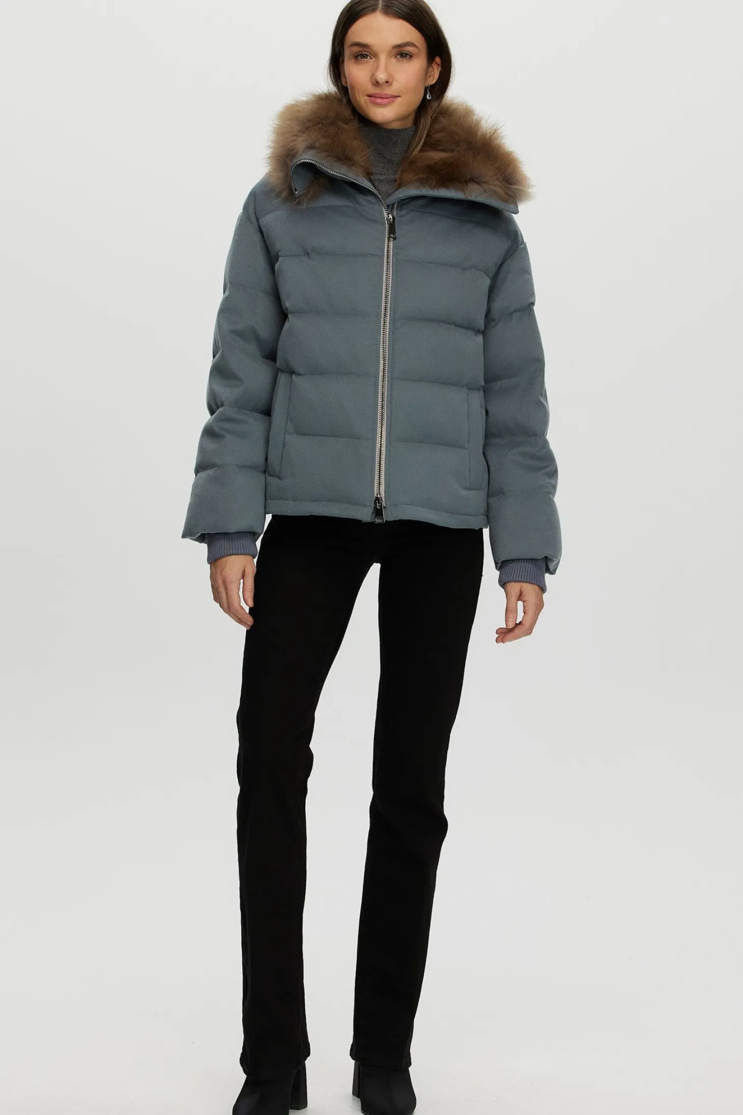 Loro Piana Cashmere Down Jacket With Select Cashmere Goat Collar