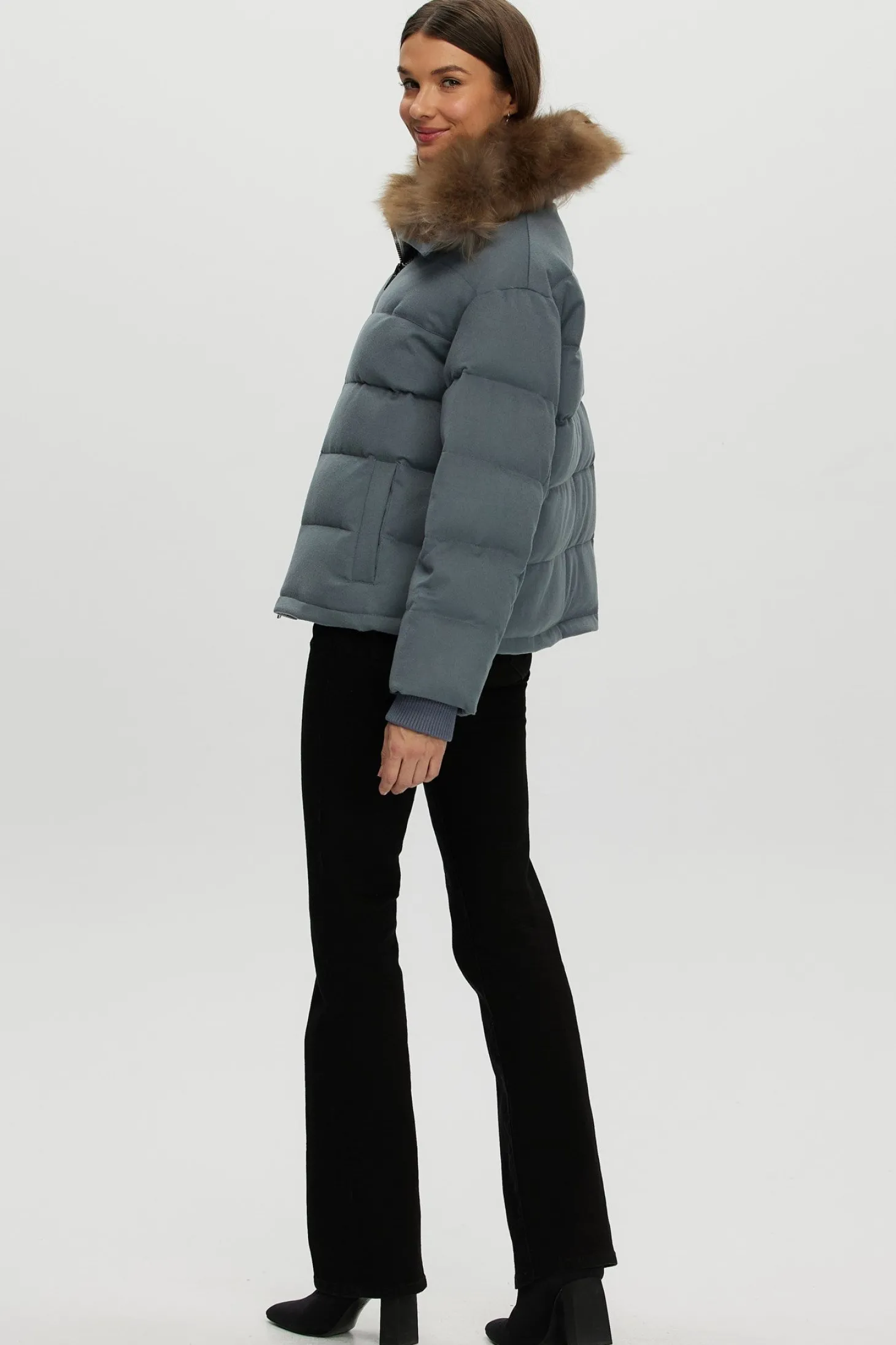 Loro Piana Cashmere Down Jacket With Select Cashmere Goat Collar