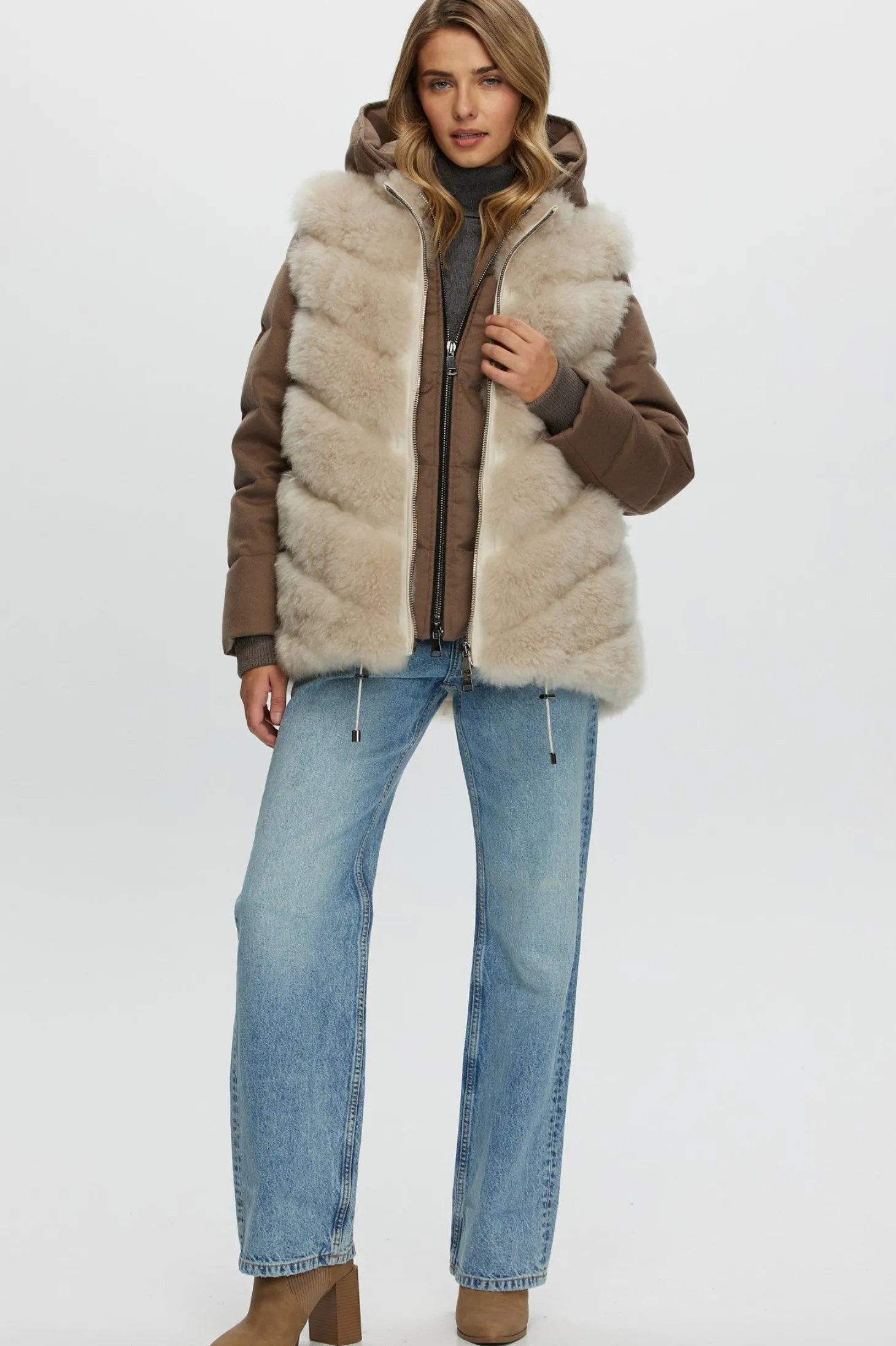 Loro Piana Cashmere Quilted Down Parka With Detachable Select Cashmere Goat Vest (2 Pcs)