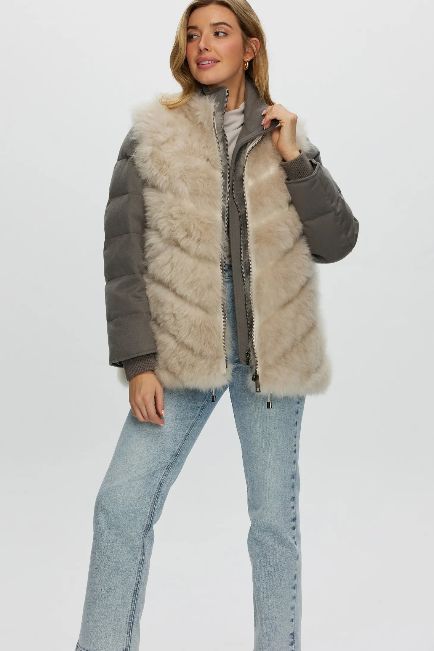 Loro Piana Cashmere Quilted Down Jacket With Detachable Select Cashmere Goat Vest (2 Pcs)