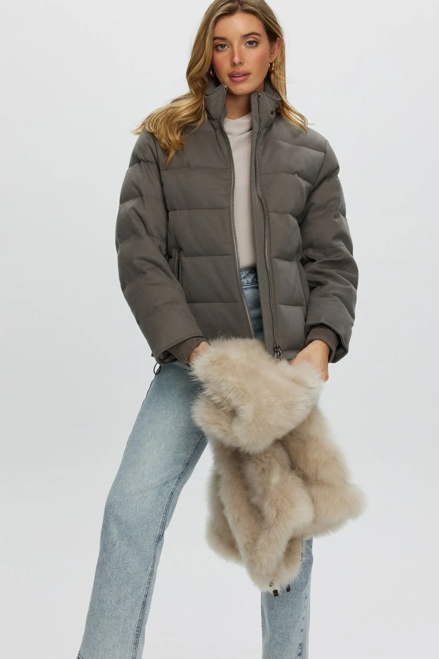 Loro Piana Cashmere Quilted Down Jacket With Detachable Select Cashmere Goat Vest (2 Pcs)