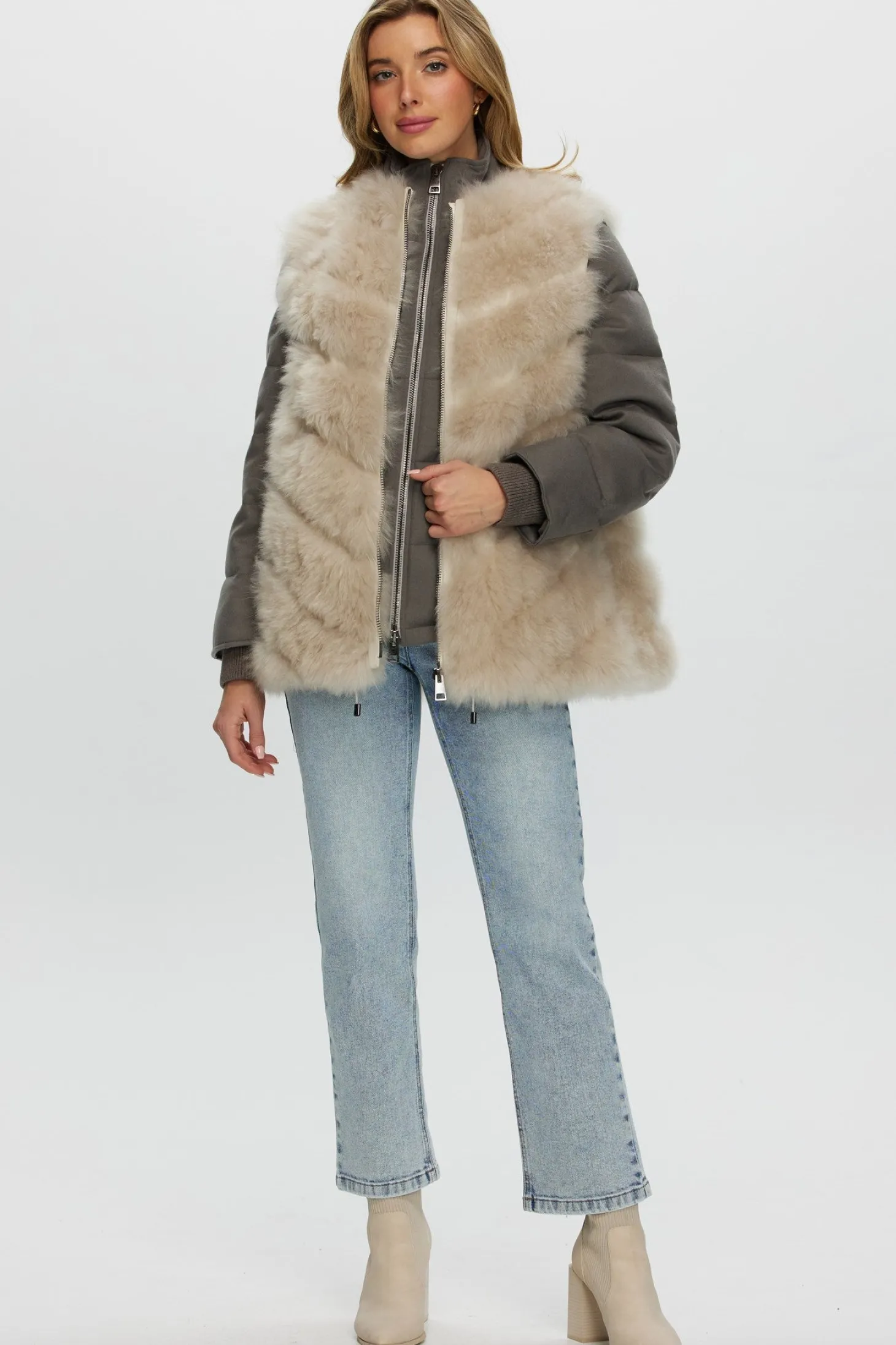 Loro Piana Cashmere Quilted Down Jacket With Detachable Select Cashmere Goat Vest (2 Pcs)